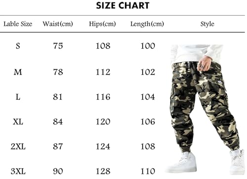 PADOLA Pantalon de Travail Homme Camouflage Multifonctionnel pour Travail et Loisirsavec Multipoches ÉlastiqueSlim Fit a