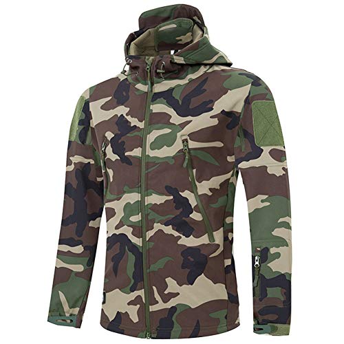 Vestes imperméables MakingDa Hommes Capuche Décontracté Softshell Doublé Polaire Course Tactique Travail Militaire Pêche